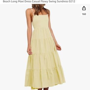 Amazon (SMALL) ⭐️🌻 Tsher Women's Summer Spaghetti Strap Tiered Maxi Sundress